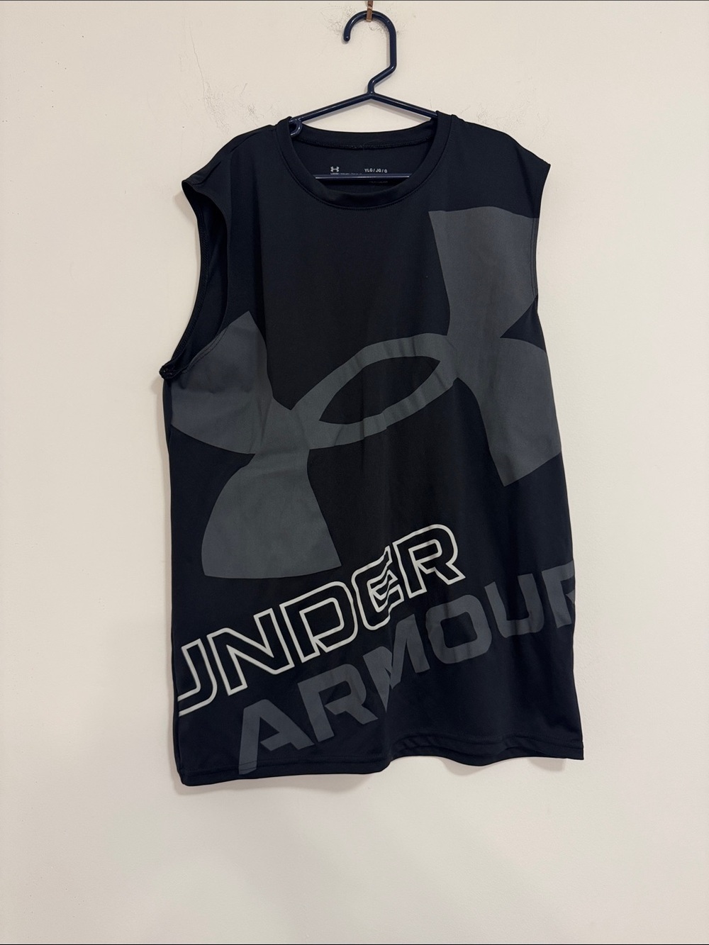 Under Armour Kids Black Tank Top with Gray Logo